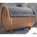 Tonneau sauna 2m50 2  4 personnes avec terrasse