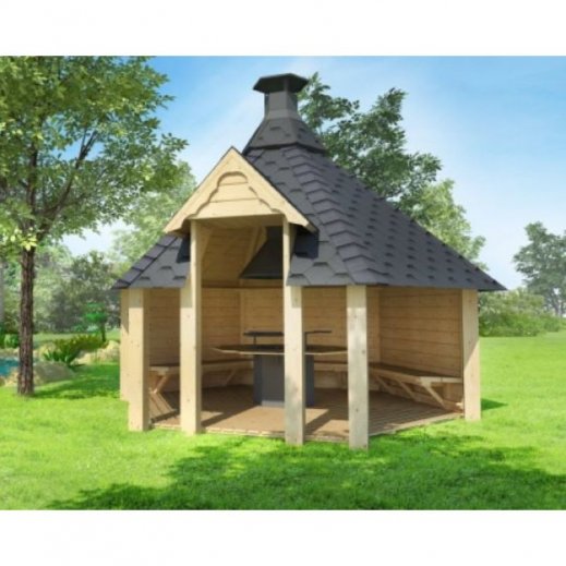 Abri Nordique Grill 9m: Grill couvert ouvert