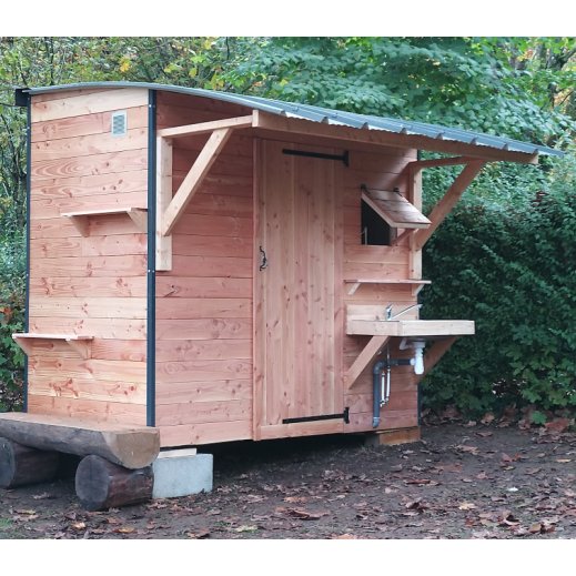 Cube sanitaire mobile toit arrondi