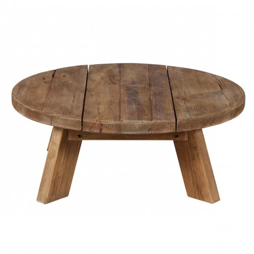 table basse ronde pin recycl