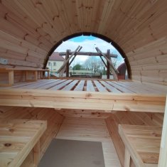 Glamping Tonneau 2m40 Tuiles bois