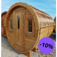 Glamping Tonneau 2m40 Tuiles bois vide