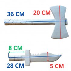 Pack Indien/ Lot de 2: tomahawk et couteau