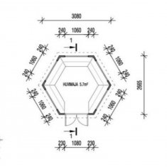 Pavillon Grill 6m2  hexagonal