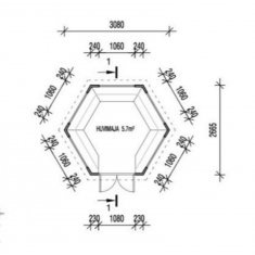 Pavillon Grill ≈ 6m  hexagonal