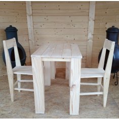 Table et 2 chaises pin massif