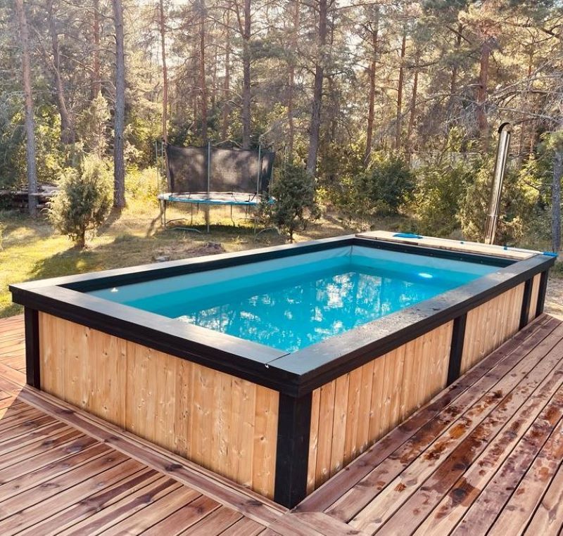 Piscine en bois hors sol- Chauffée au bois – Drôle de Cabane