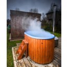Bain oval avec chaudi�re bois: Ofuro
