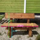 Banc pin massif 120 cm teint