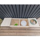 Kit toilettes sches: bac  sciure, pelle, seau, abattant