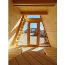 Cabane en A- faade vitre - suggestion d'amnagement