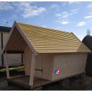 lodge en bois toit planches pica ou mlze