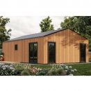 Maison en bois 50mgrandes baies vitres double vitrage
