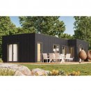 Maison en bois Cube isole, et grandes baies vitres