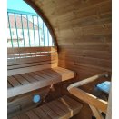sauna tonneau de terrasse PANORAMIQUE