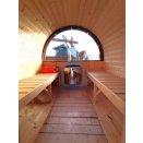 Tonneau sauna 2m50 vitre 1/2 panoramique