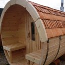 Tonneau Sauna 4 personnes option tuiles bois