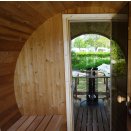 Tonneau sauna 4 personnes avec terrasse