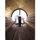 Tonneau sauna 400 avec terrasse