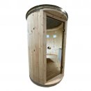 Tonneau Sauna porte en verre tremp