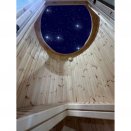 Tonneau Sauna toit en verre tremp